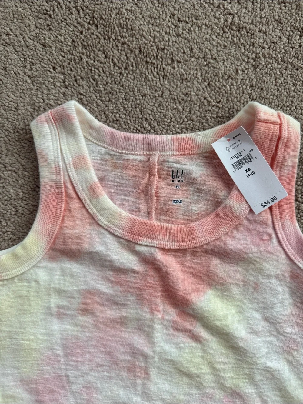 GAP Girls Tie-Dye Tank Dress in Pink and Yellow Pastels